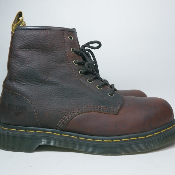 Womens Dr Martens Industrial Steel Toe Slip Resistant Boots Maple Zip Size 9L - Picture 4 of 11